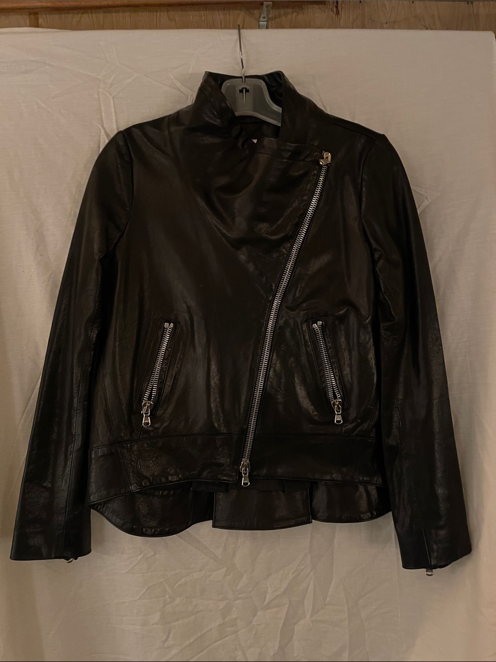 Veronica Beard designer black motorcycle jacket.
Size 6